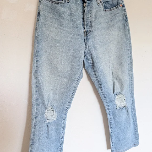 Levi's Vintage Murdoch Wash Wedgie Straight Leg Distressed Jeans Size 31 - Picture 4 of 8